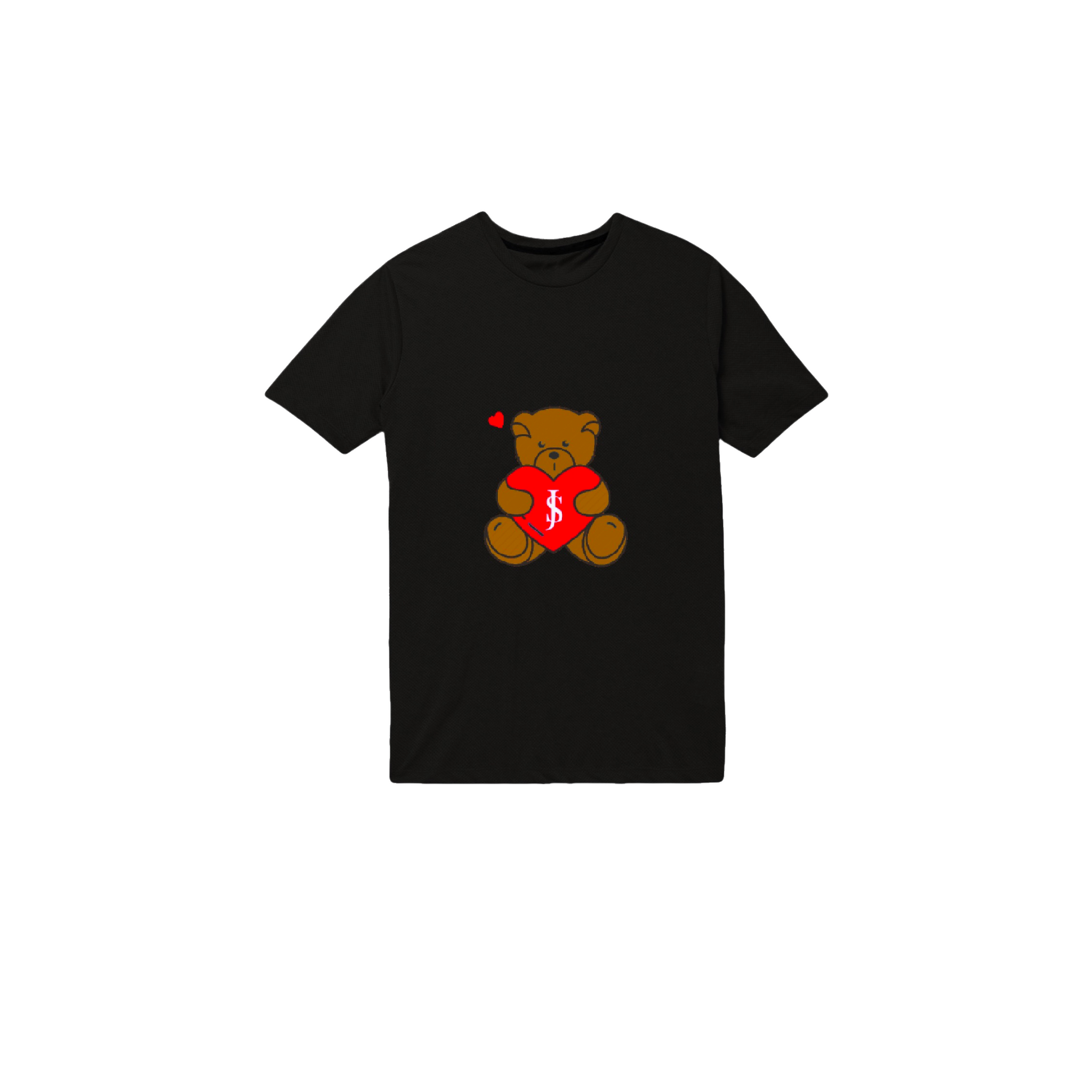 Short Sleeve T shirt (Love yourself Teddy) Black/Red Bear