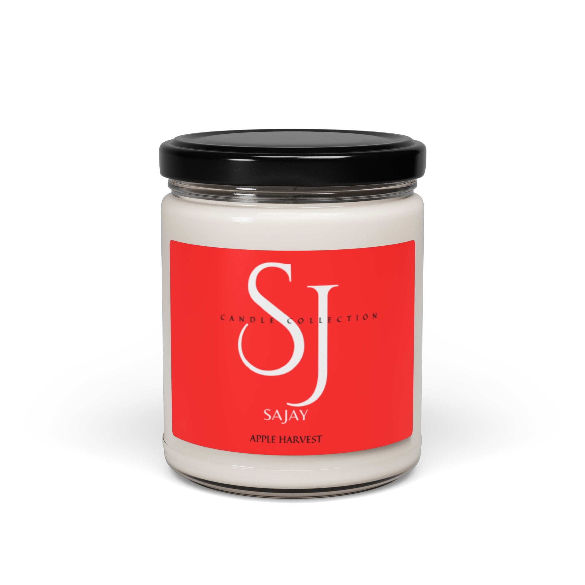 SAJAY Apple Harvest  Scented Soy Candle, 9oz Red Design