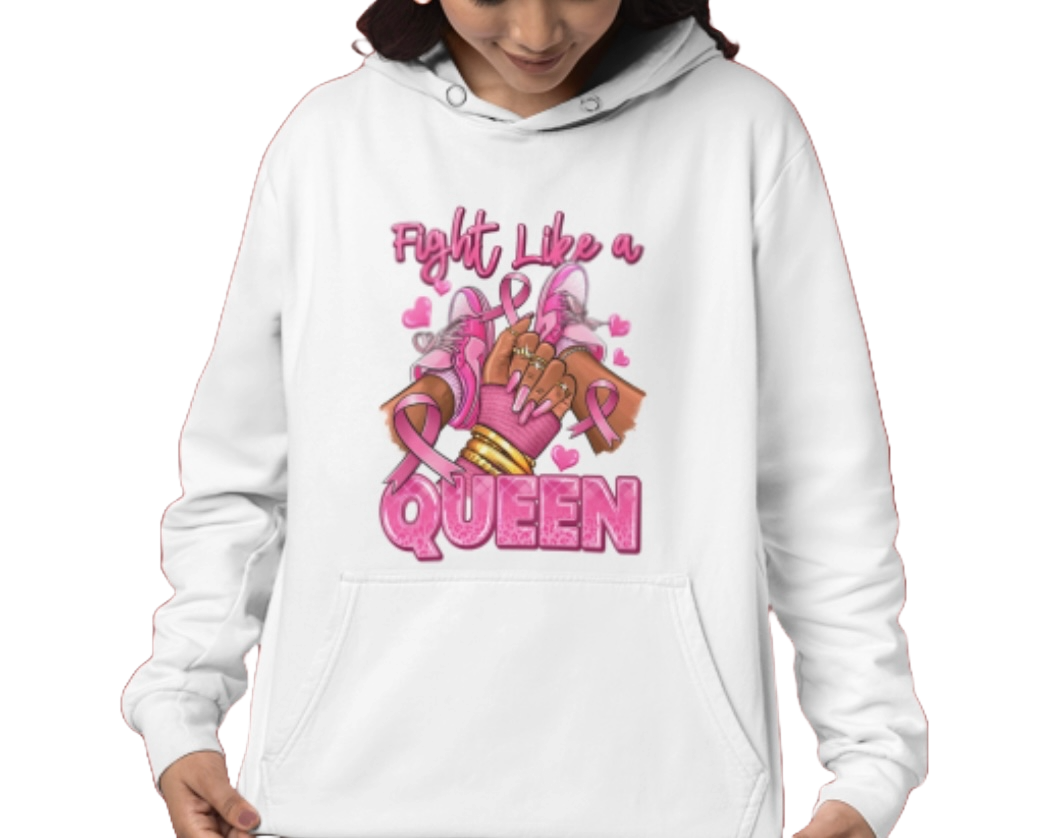 Fight like a Queen Hoodie (White)