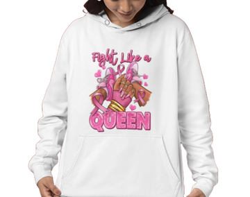 Fight like a Queen Hoodie (White)