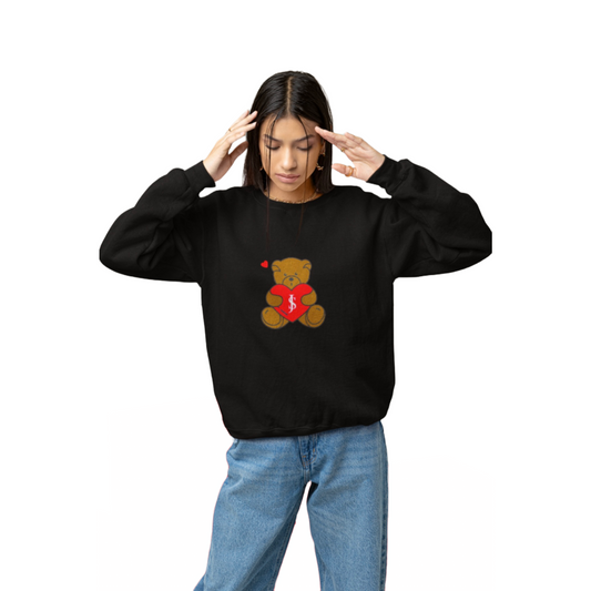 LOVE YOURSELF Teddy Sweat Shirt (Black/ Red Bear)