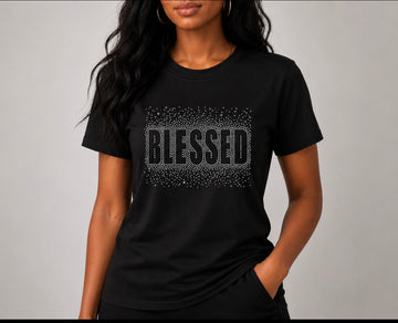 Blessed Rhinestone Tee Shirt