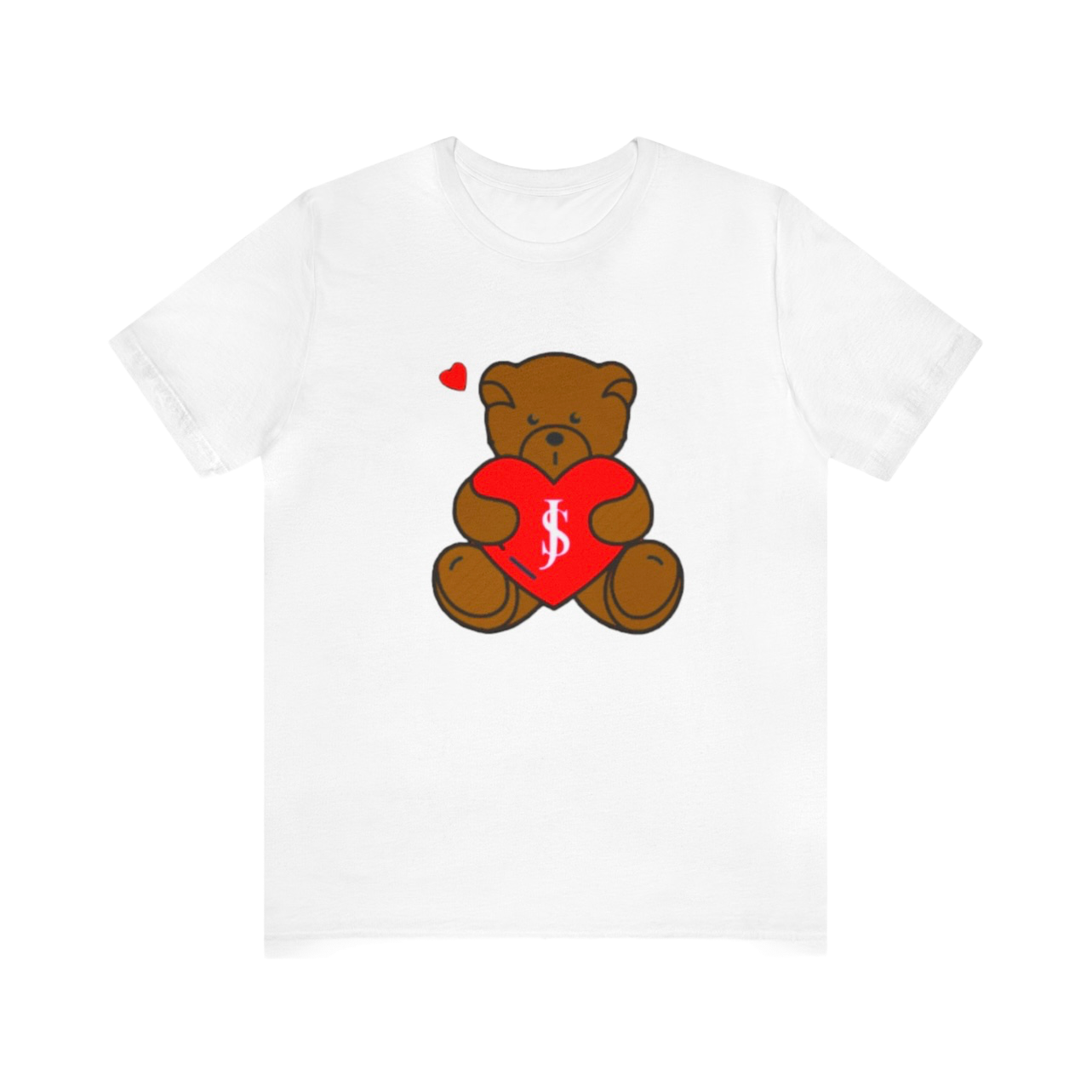 Short Sleeve T shirt (Love yourself Teddy) White/Red Bear