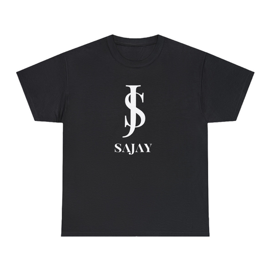 Short Sleeve T Shirt (SAJAY LOGO) Black - White Logo