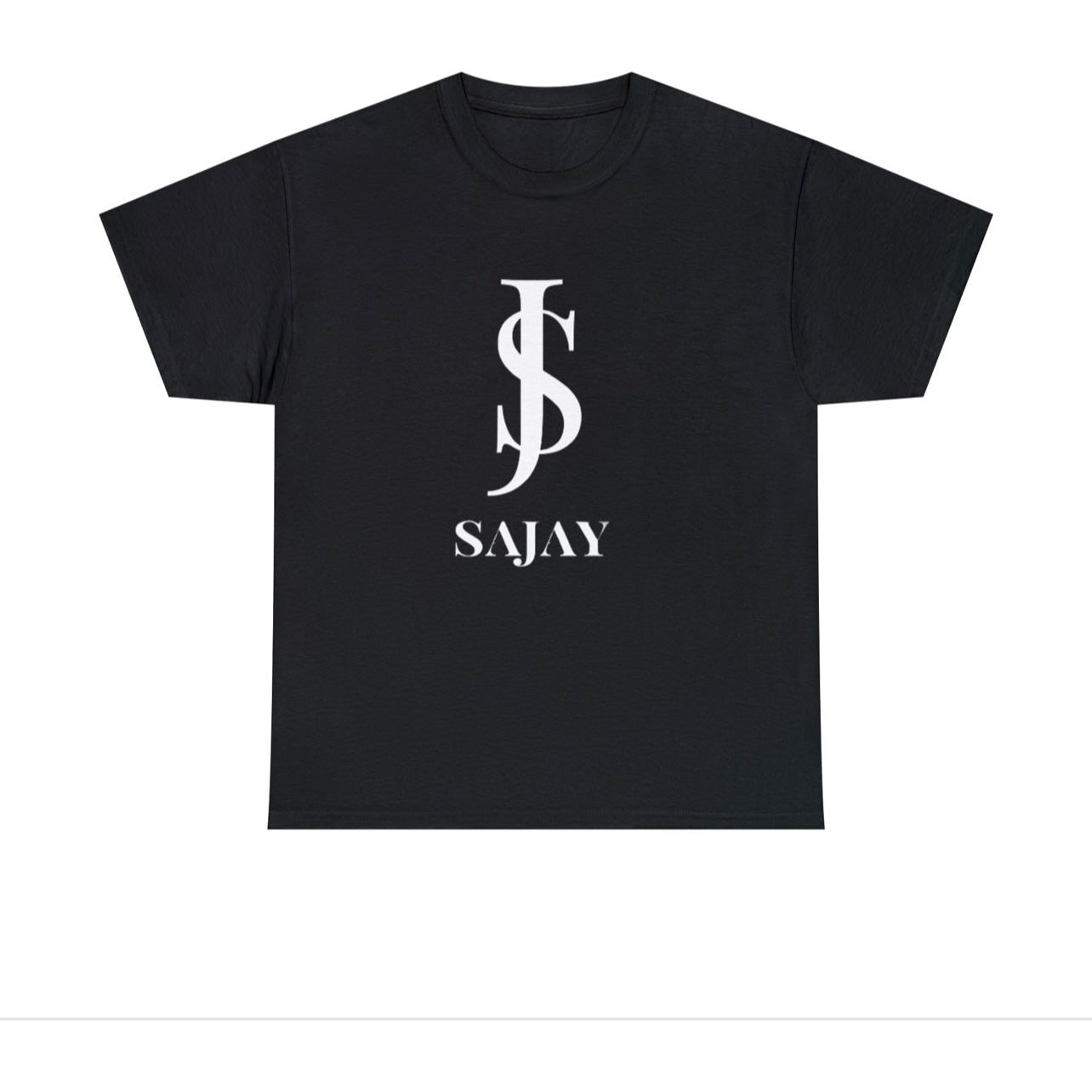 Short Sleeve T Shirt (SAJAY LOGO) Black - White Logo