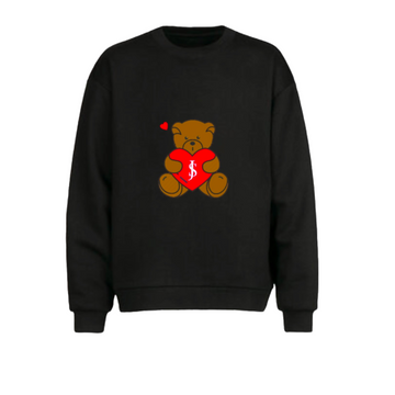 LOVE YOURSELF Teddy Sweat Shirt (Black/ Red Bear)