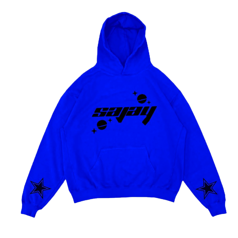 SAJAY Star Hoodie (Royal Blue/ Black Logo)